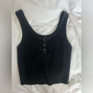 Forever21 Black Cropped Tank Top